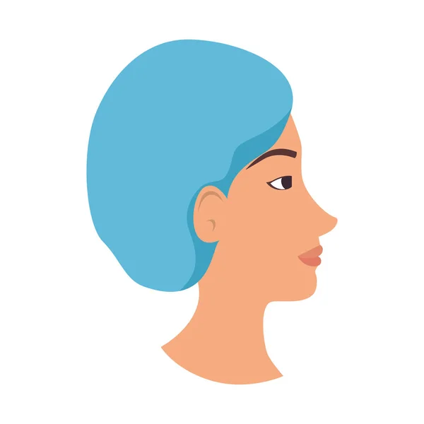 Profile Woman Ugly Nose Surgery Cap Vector Illustration — Stock Vector