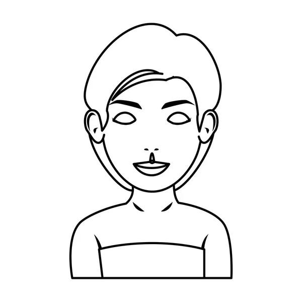 Krásná Mladá Žena Charakter Vektorové Ilustrace Design — Stockový vektor