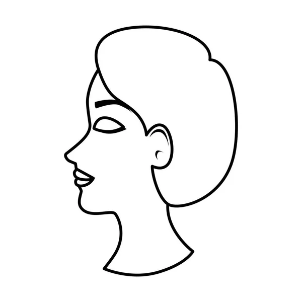 Profil Femme Avec Dessin Illustration Vectorielle Nez Laid — Image vectorielle