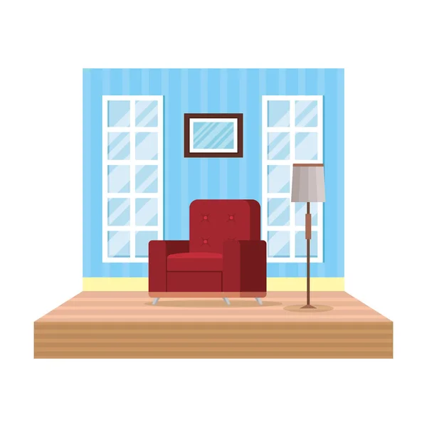 Home Livingroom Lugar Cena Vetor Ilustração Design —  Vetores de Stock