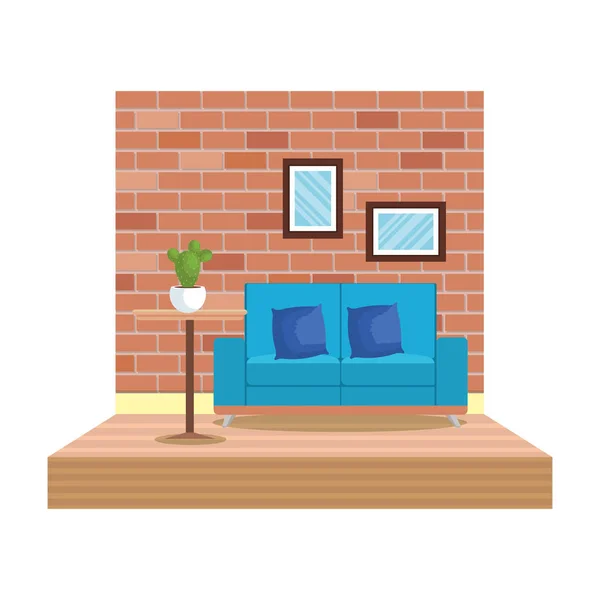 Home Livingroom Lugar Cena Vetor Ilustração Design — Vetor de Stock