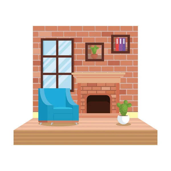 Domů Obývací Pokoj Místem Scény Vektorová Ilustrace Design — Stockový vektor