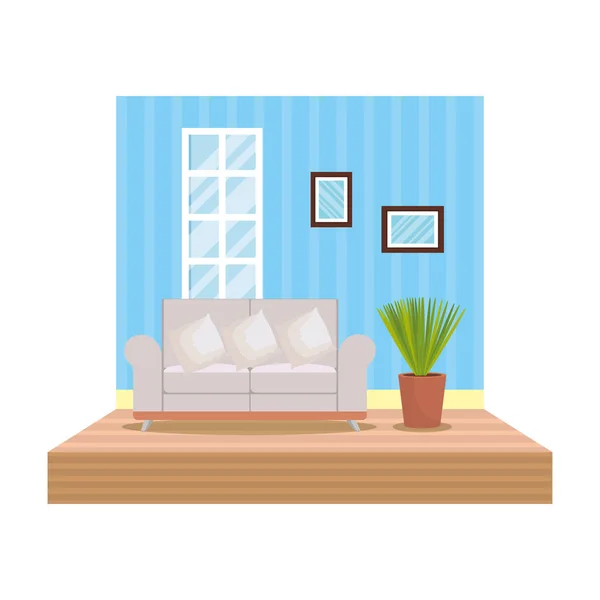 Domů Obývací Pokoj Místem Scény Vektorová Ilustrace Design — Stockový vektor