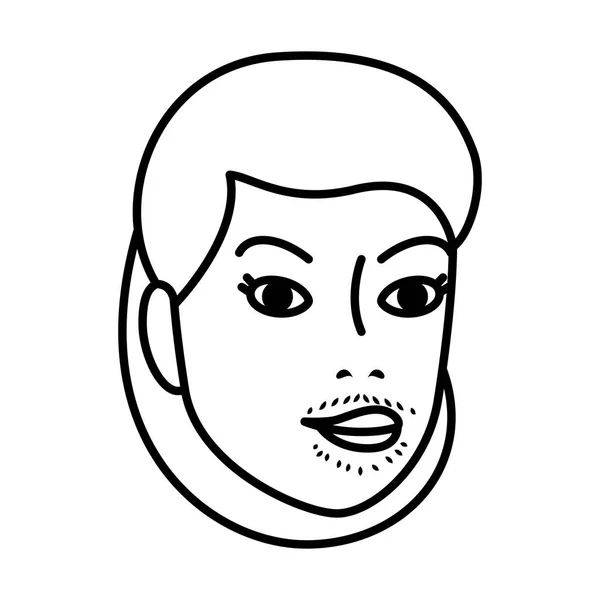 Cabeza Mujer Con Facial Pelo Vector Ilustración Diseño — Vector de stock