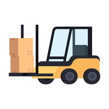 Forklift aracı teslim hizmet vektör çizim tasarım