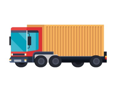 teslimat servisi kamyon araç vektör çizim tasarım