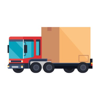 teslimat servisi kamyon araç vektör çizim tasarım