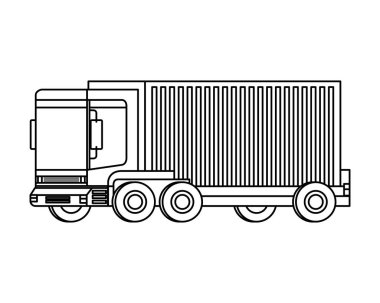 teslimat servisi kamyon araç vektör çizim tasarım