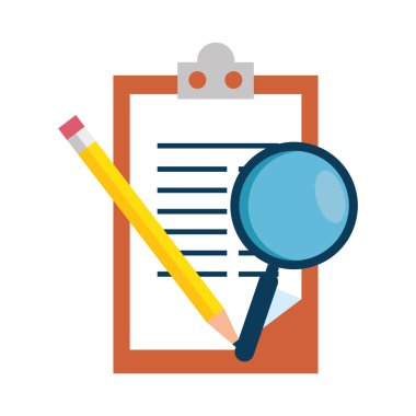 Pano kalem ve Büyüteç Camı vektör çizim tasarım ile