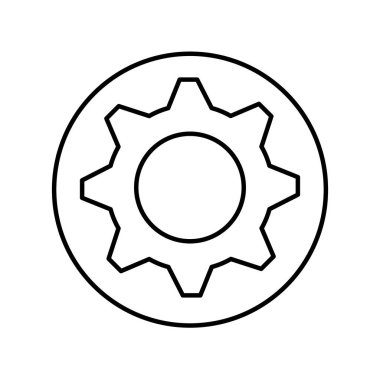 izole makine simge vektör çizim tasarım dişli