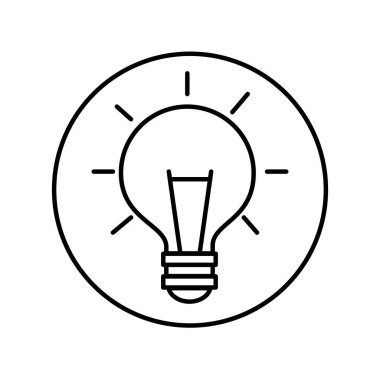 Ampul Işık izole simge vektör çizim tasarım