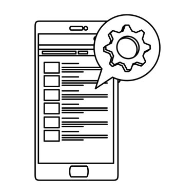 konuşma balonu ve dişli sahip vektör çizim tasarım