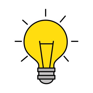 Ampul Işık izole simge vektör çizim tasarım