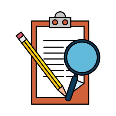 Pano kalem ve Büyüteç Camı vektör çizim tasarım ile