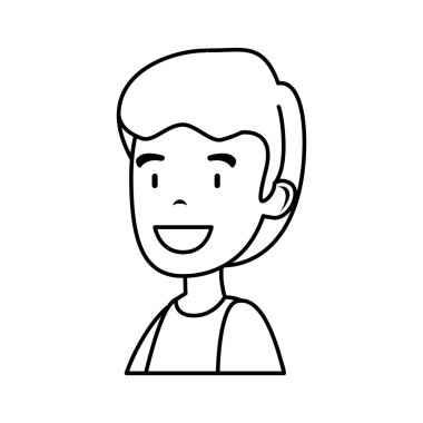 Genç ve rahat bir adam karakter vektör çizim tasarımı