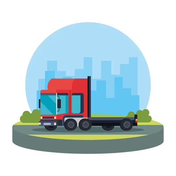 Lieferservice Lkw Fahrzeug Vektor Illustration Design — Stockvektor