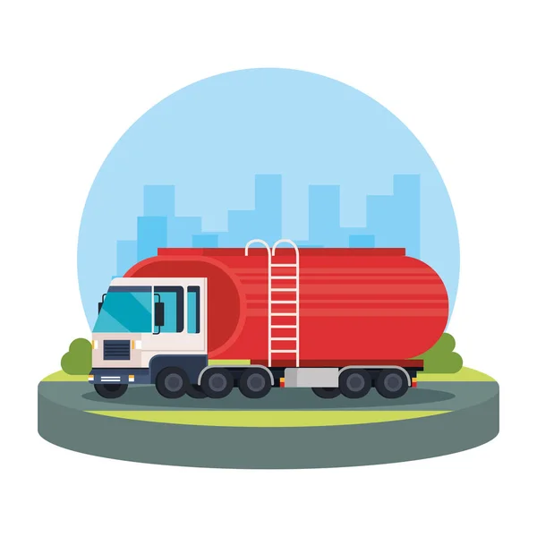 Tankwagen Logistik Service Vektor Illustration Design — Stockvektor