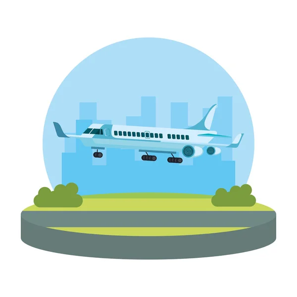 Airplane Flying Isolated Icon Vector Illustration Design — Stock Vector