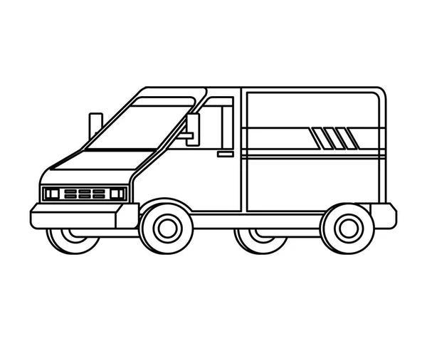 Delivery Service Van Vehicle Vector Illustration Design — Stock Vector