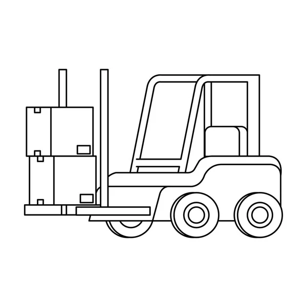 Forklift Aracı Teslim Hizmet Vektör Çizim Tasarım — Stok Vektör