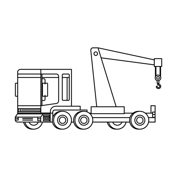 Vrachtwagen Kraan Logistieke Dienst Vector Illustratie Ontwerp — Stockvector
