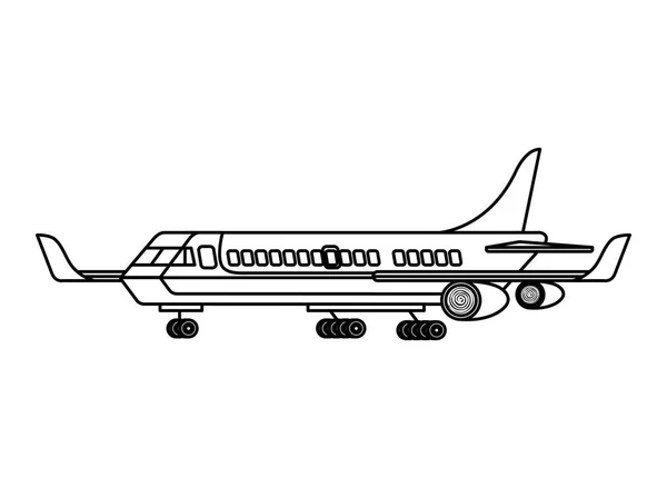 Avión Vuelo Aislado Icono Vector Ilustración Diseño — Archivo Imágenes Vectoriales