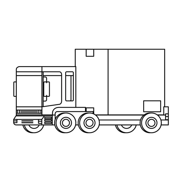 Delivery Service Truck Vehicle Vector Illustration Design — Stock Vector