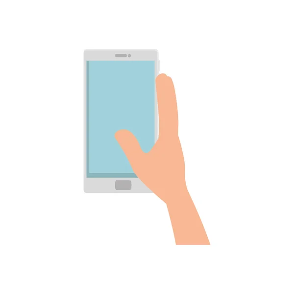 Ruce Smartphone Zařízení Vektorové Ilustrace Design — Stockový vektor