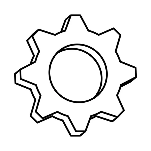 Engrenages Icône Isolée Vecteur Illustration Conception — Image vectorielle