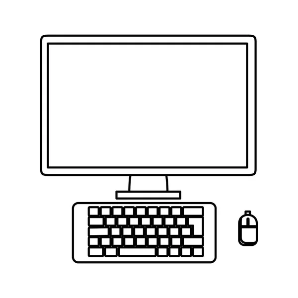 Computador Desktop Isolado Ícone Vetor Ilustração Design —  Vetores de Stock