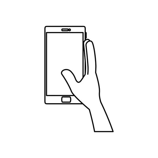 Mão Com Design Ilustração Vetor Dispositivo Smartphone —  Vetores de Stock