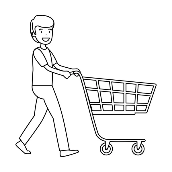 Businessman Shopping Cart Vector Illustration Design — Stock Vector