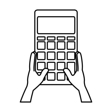 hesap makinesi matematik vektör çizim tasarım kullanarak eller