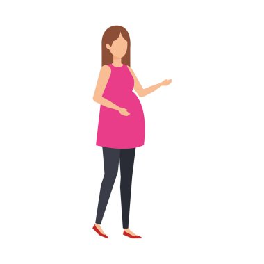 kadın gebelik avatar karakter vektör çizim tasarımı