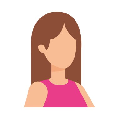 güzel ve genç kadın karakter vektör çizim tasarımı