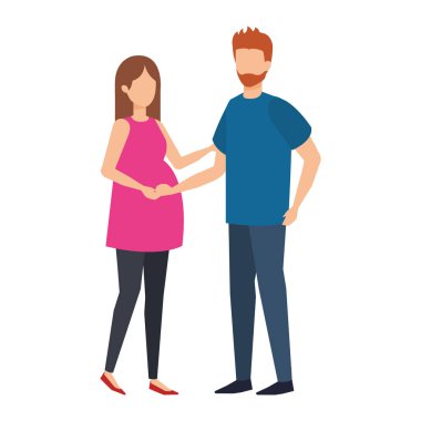 erkekle kadın gebelik karakter vektör çizim tasarım