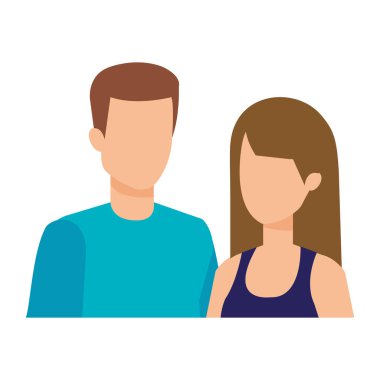 Çift avatar karakter simgeler vektör çizim tasarım