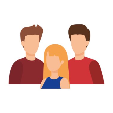 Grup insanların karakterleri vektör çizim tasarım