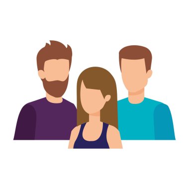 Grup insanların karakterleri vektör çizim tasarım