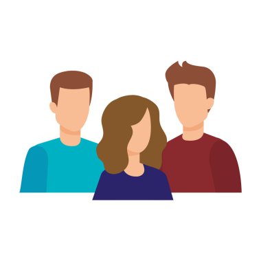 Grup insanların karakterleri vektör çizim tasarım