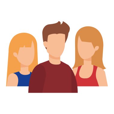 Grup insanların karakterleri vektör çizim tasarım