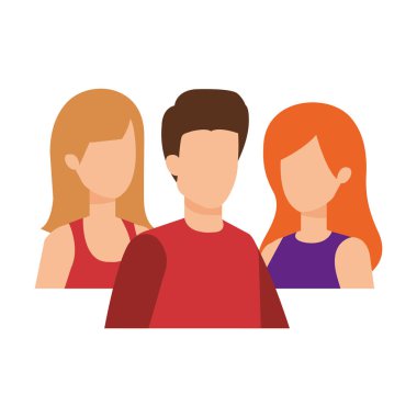 Grup insanların karakterleri vektör çizim tasarım