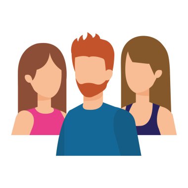 Grup insanların karakterleri vektör çizim tasarım