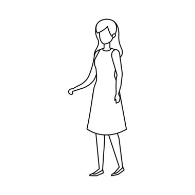 güzel ve genç kadın karakter vektör çizim tasarımı