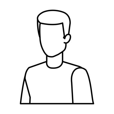 Genç ve rahat bir adam karakter vektör çizim tasarımı