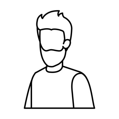 Sakallı genç adam karakter vektör çizimi tasarımı