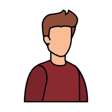 Genç ve rahat bir adam karakter vektör çizim tasarımı