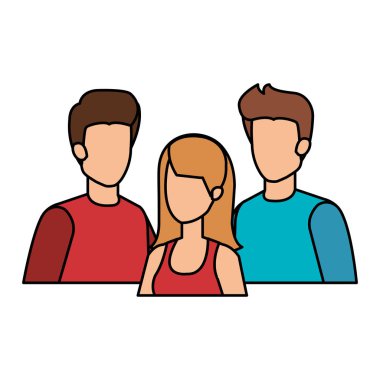 Grup insanların karakterleri vektör çizim tasarım