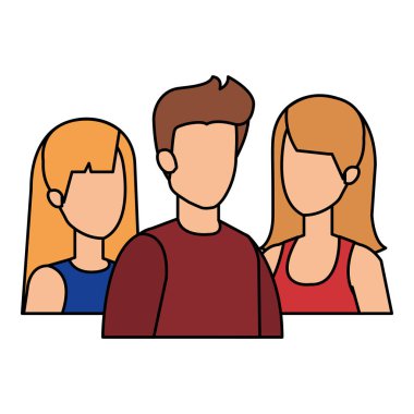 Grup insanların karakterleri vektör çizim tasarım