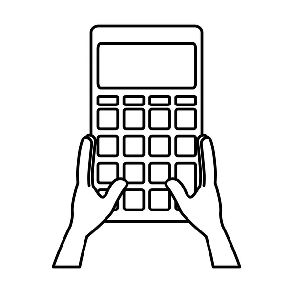 Mãos Usando Calculadora Matemática Design Ilustração Vetorial —  Vetores de Stock